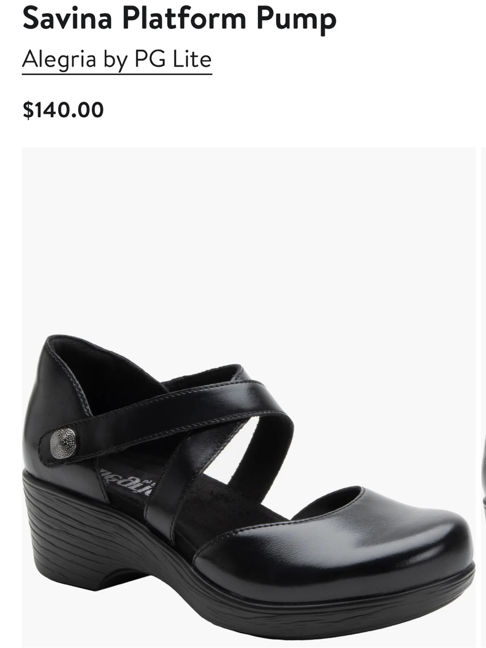 Alegria Savina Platform Pump - Black
